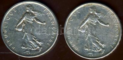 Franciaország 1960+1962. 5Fr Ag T:2+