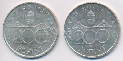 1994. 200Ft Ag "Deák" (2x) T:2 kis fo