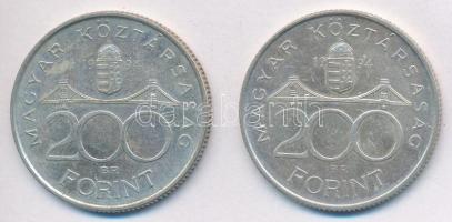 1994. 200Ft Ag "Deák" (2x) T:2 kis patina