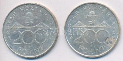 1994. 200Ft Ag "Deák" (2x) T:2 ragasztónyom