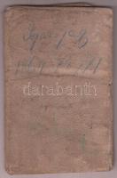 1861 Vándorlókönyv (szabó) Vasmegye Rohonczi Járása, magyar és nyémet nyelvű értékelésekkel és pecséttel, első lapon a Lánchíd korai fametszetével, foltos, gerinc levált