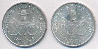 1993. 200Ft Ag "MNB" (2x) T:1.,2 kis fo