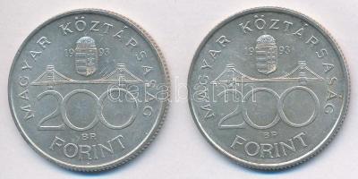 1993. 200Ft Ag "MNB" (2x) T:2