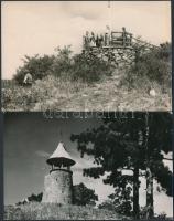 4 db MODERN magyar városképes lap, kilátók; Mátrafüred, Tata / 4 modern Hungarian town-view postcard...