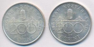 1993. 200Ft Ag "MNB" (2x) T:1-,2 fo