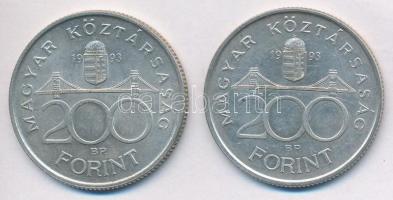 1993. 200Ft Ag "MNB" (2x) T:2