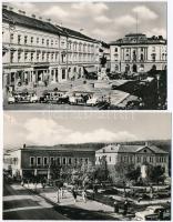 18 db MODERN magyar fekete-fehér városképes lap; terek / 4 modern Hungarian black & white town-view postcards; squares