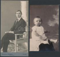 cca 1930 Homonnai Nándor makói fényképész műtermében készült 3 db fotó, 14x9 cm és 25x14,5 cm között