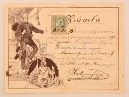 1892 Díszes kéményseprő számla, 1kr illetékbélyeggel, Muraszombat / Chimneysweep invoice, 1 kr revenue-stamp, Muraszombat/Murska Sobota.