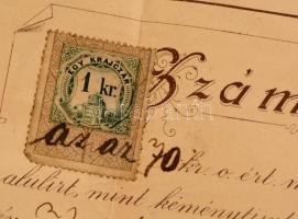 1892 Díszes kéményseprő számla, 1kr illetékbélyeggel, Muraszombat / Chimneysweep invoice, 1 kr reven...