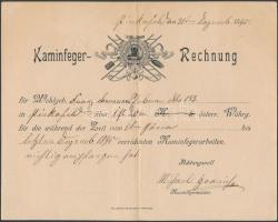 1895 Díszes kéményseprő számla, Pinkafalva (Pinkafeld, Burgenland, Ausztria) / Chimneysweep invoice, Pinkafalva (Pinkafeld, Burgenland, Austria)