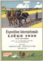 1930 Liege, Exposition Internationale, Section Agriculture - Horticulture / International exhibition advertisement, Section Agriculture - Horticulture, Imp. Benard S. A. litho (EK)