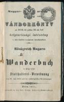 1853 Buda, Vándorkönyv (szabó), sok főleg német nyelvű értékeléssel és pecséttel