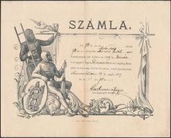 1889 Díszes kéményseprő számla, Muraszombat /  Chimneysweep invoice, Muraszombat/Murska Sobota.