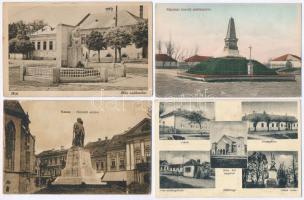 15 db RÉGI magyar és történelmi magyar városképes lap; hősök szobrai / 15 pre-1945 Historical Hungarian town-view postcards; heroes statues