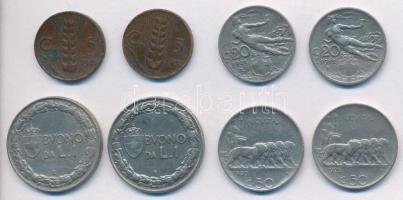 Olaszország 1912R-1930R 5c-1L (8xklf) közte 1924R 1L Ni zárt kettes T:2,2-,3
Italy 1912R-1930R 5 Ce...