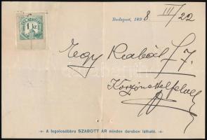 1898 Budapest, Kossuth Lajos utca 9. Holzer Simon női felöltők központi áruházának díszes fejléces s...