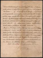 VÉDETT! 1916. 05. 06. I. Ferenc József saját kezűleg aláírt levele Jankovich Béla (1865-1939) vallás...