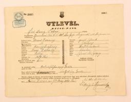 1860 Murapetrócon kiállított útlevél katona részére / Passport issued on Murapetroc