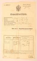 1850 Házaló útlevél rengeteg bejegyzéssel, pecséttel / Austrian Pedlar passport with many Austrian t...