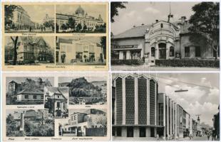 4 db RÉGI és MODERN magyar városképes lap, mozik; Fülek, Győr, Hódmezővásárhely, Kenderes / 4 pre-1945 and modern Hungarian town-view postcards; cinemas