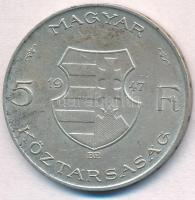 1947. 5Ft Ag "Kossuth" haj a homlok közepéig ér T:2