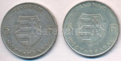 1947. 5Ft Ag "Kossuth" (2x) T:2,2-