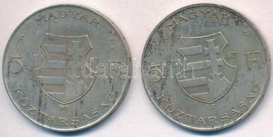 1947. 5Ft Ag "Kossuth" (2x) T:2,2-