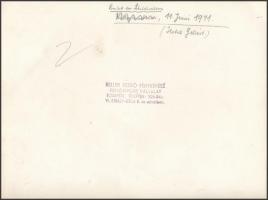 1941 Iskolaigazgatók jubileumi bankettje a Gellért Szállóban, hátulján feliratozva, pecséttel jelzet...