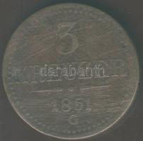 Ausztria/magyar verdejel 1851G 3Kr T:3 R!