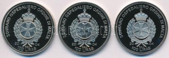Máltai Lovagrend 2004. 100L Cu-Ni "Hollandia az EU-ban" + 100L Cu-Ni "Magyarország az EU-ban" + 100L Cu-Ni "Málta az EU-ban" T:PP Sovereing Order of Malta 2004. 100 Liras Cu-Ni "Netherlands in the EU" + 100 Liras Cu-Ni "Hungary in the EU" + 100 Liras Cu-Ni "Malta in the EU" C:PP