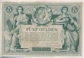 1881. 5Ft / 5G "Osztrák-Magyar Bank" piros sorszámozással T:III részben restaurált
Austro...