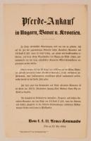 1854 Lóvásárlás Magyarországban, Bánságban és Horvátországban. Kétnyelvű hirdetmény. 48x36 cm + Lóvá...