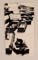 cca 1974 Kalocsai Rudolf: Szabadidő, feliratozott vintage fotóművészeti alkotás, 40x22,5 cm