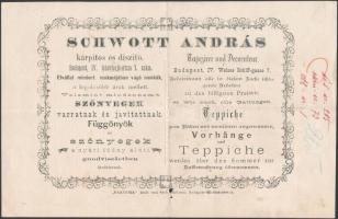 1893 Budapest, Fehérhajó utca 7. Schwott András kárpitos kétnyelvű fejléces számlája 1 kr okmánybélyeggel