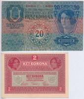 1913. 20K + 1917. 2K + 1920. 1K + 1920. 2K (2x) egyik "2ab csillaggal" T:I-,II,III