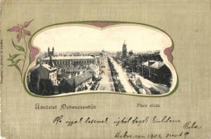 Debrecen, Piac utca, Art Nouveau; Komáromi I. felvétele és kiadása (EK)