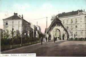 Temesvár, Timisoara; Andrássy út, Városligeti bejárat / street, park entry (EK)