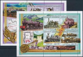 Vonatok kisívsor 4 db stecklapon Trains minisheet set