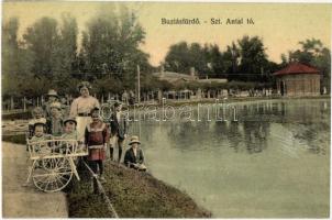 Buziásfürdő, Szent Antal tó, kiadja Francz József / lake (vágott / cut)