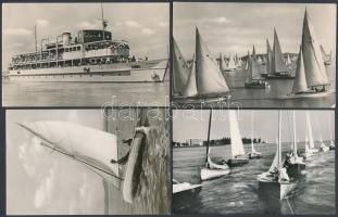 63 db MODERN magyar képeslap; balatoni hajók, néhány egyformával / 63 modern Hungarian postcards; boats from lake Balaton, with some same postcards