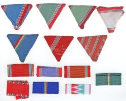 14db-os tétel, benne 7db különböző szocialista mellszalag és 7db különböző szalagsáv, mind használt állapotban