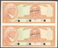 Haiti 1919. 5G függőleges párban "SPECIMEN" T:I