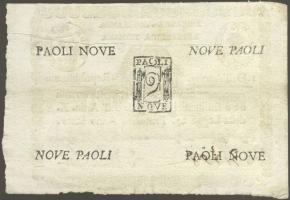 Olasz Államok/Róma 9Paoli "Assignata" papírránccal T:I R!