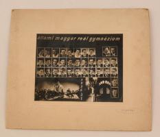 1937 Állami magyar reálgimnázium, kistabló nevek nélkül, Horn műterméből (Nyitra), 16,5x21 cm, karton 30x34 cm