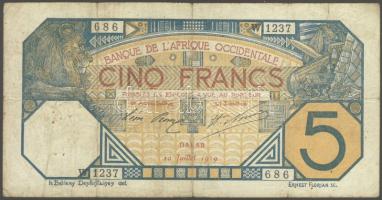 Francia Nyugat-Afrika 1919. 5F T:III