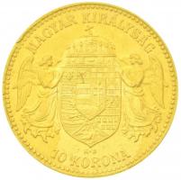 1911KB 10K Au "Ferenc József" (3,36g/0.900) T:2 kis ph.
Hungary 1911. 10 Korona Au "...