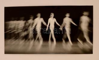 cca 1975 Kasza László: Kapcsolat, feliratozott vintage fotóművészeti alkotás, 21x39 cm