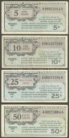 USA/katonai kiadás 1946. 5c,10c,25c,50c,1$(2x),10$ összesen 7 db T:2