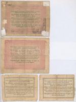 1848. 5Ft "Kossuth Bankó" (2xklf) vörösesbarna és barna + 1849. 15kr (2x) T:III-,IV